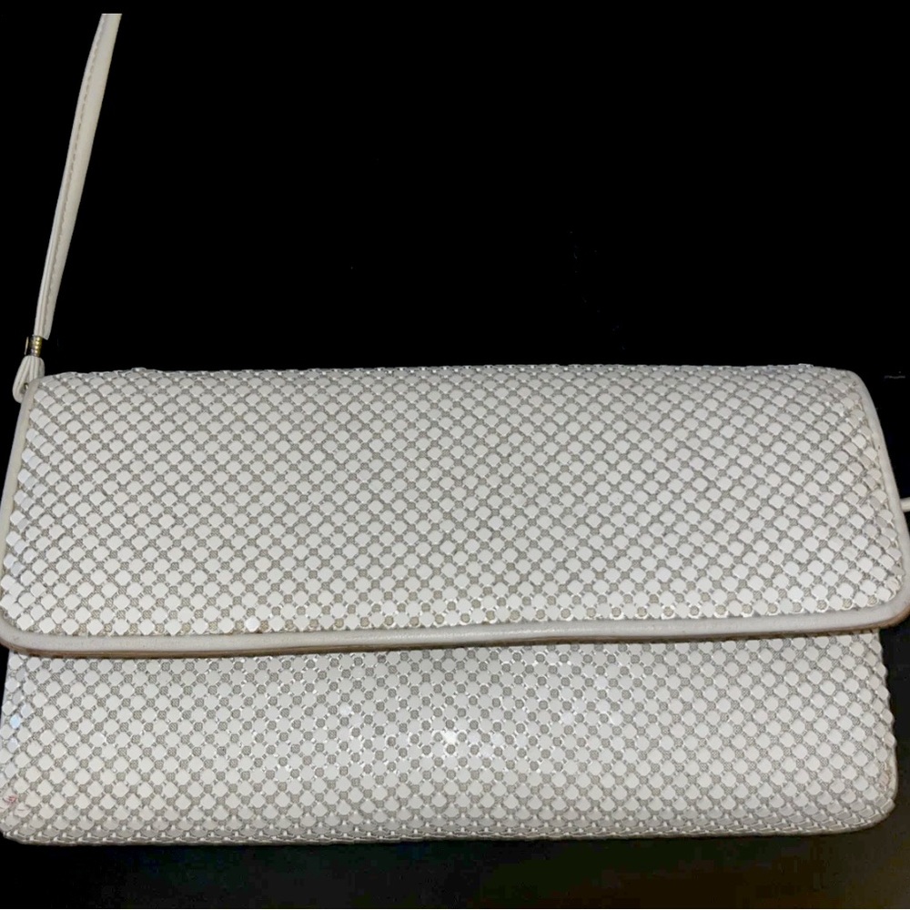 Whiting & Davis White Mesh Clutch for Formal Occasions